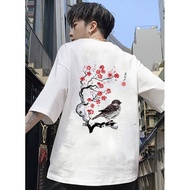 Tree and Sparrow Men's Short Sleeve T-shirt Bst2660 Unisex Round Neck