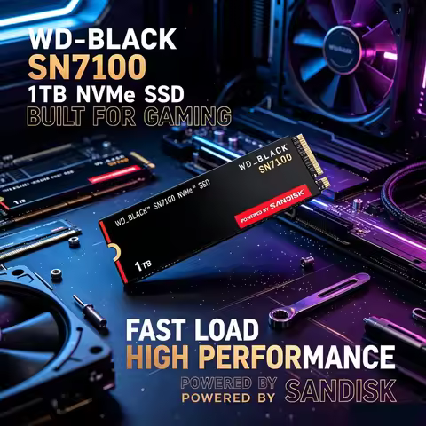 WD BLACK SN7100 M.2 NVMe PCIe Gen4 High-Speed Gaming SSD, 1TB/2TB/4TB Storage Compatible with PS5 La