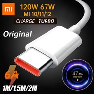 Xiaomi Original Type C Cable Charger Turbo Fast Charge 66W สาย USB C 6A หัวชาร์จเร็ว 33W สำหรับโทรศัพท์ Mi 12 11 9 Poco X4 Pro NFC F3 M3 Redmi K40 OPPO R19 R17 Find X HUAWEI P30 P40 VIVO X50 X27 SAMSUNG S20 21 สาย Android