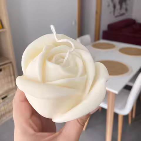 3D Large rose candle silicone mold Valentine's Day rose cake chocolate silicone mold home decoration