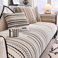 Chenille Stripes Printed Sofa Cover Four Season Universal Non-slip Couch Cover L-shape Corner Sofa Cover Living Room Cushion