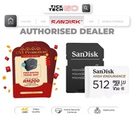 SanDisk High Endurance MicroSD Memory Card for CCTV / Car Dashcam MicroSDXC (V30/U3/4K) (512GB)