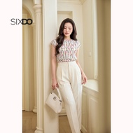 SIXDO Baggy Cream Women's Office Pants (Cream Woven Baggy Pants) Women Pants