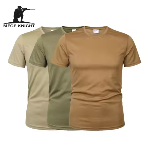 MEGE 3 Pcs/2 Pcs Men Tactical T Shirt Short Sleeve O-neck Quick-Drying gym Running T Shirts Casual O