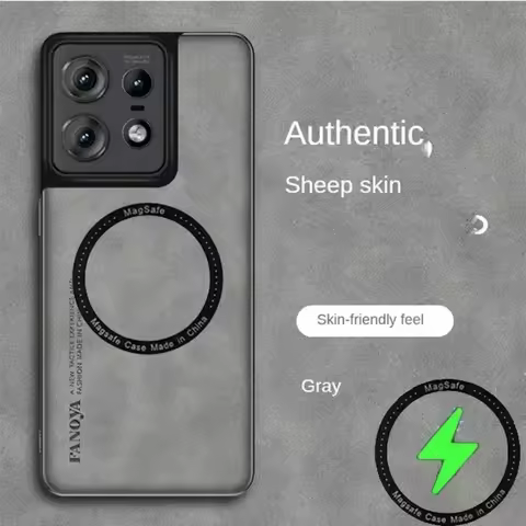 Luxury Sheepskin Leather Case for Motorola Moto Edge 50 Pro Ultrra Fuslon X50 5G Cover for Magsafe M