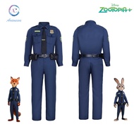 Nick Wilde and Judy Hopps Cosplay Costume Zootopia Police Uniform with Badge Halloween Costume