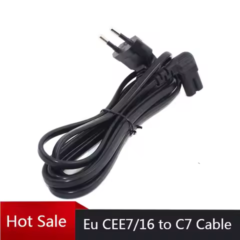 EU Schuko CEE7/16 to IEC320 C7 Angle Converter Angle Extension Cable for Samsung Philips Sony LED TV
