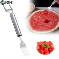 【FSFO】Watermelon Cutter 2-in-1 Fruit Cutter Dual Head Watermelon Fork Slicer Cutter