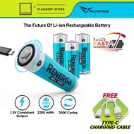 Alcatroz Renergii Li-Ion AA / AAA Rechargeable Battery | Huge Battery Capacity | Type C Charing Port