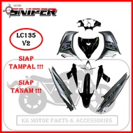 [FULL TANAM ] SNIPER COVERSET LC LC135 V2 MX KING BLACK SILVER / HITAM PERAK MX KING