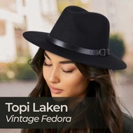 (store6) JIANGXIHUITIAN Fedora Panama Laken Hat Jazz Classic Vintage - FS-219