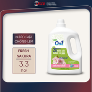 Nước giặt xả On1 chống lem màu hương Fresh Sakura 3.6Kg N6402 sạch khuẩn khử mùi kết hợp giặt xả 2 t