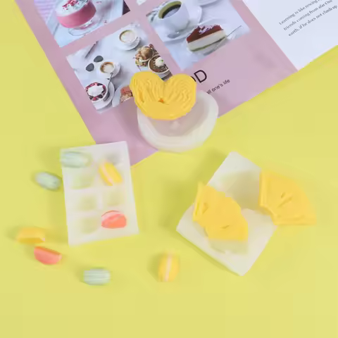 3D Cute Palmier Silicone Mold Pineapple Slices Macarons DIY Fondant Chocolate Cake Decor Gummy Bakin