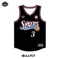 [ Free Custom Namenumber ] Jersey 76ers Iverson Sleeveless Kirby Cartoon Basketball Jersey Game Team