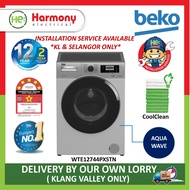 [KL &amp; SELANGOR ONLY] BEKO WTE12744PXSTN 12kg Front Load Washing Machine Washer Mesin Basuh 洗衣机 (Delivered By Seller - Klang Valley Only)