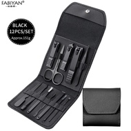 12Pcs Nail Clippers Set Stainless Steel Nail Cutter Manicure Pedicure Nail Art Tool Kit