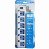 3-pin 6-hole 6-port 3-pin socket universal socket extension cable