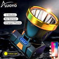 Auoyo LEDไฟฉายคาดหัว สปอตไลท์อันทรงพลังการออกแบบกันน้ำกำลังสูง 5W/10W สว่างขึ้น 8 เท่าแสงระยะ500M