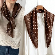 Multifunctional Scarves Square Cotton Scarf Floral Head Scarf Hairband 68x68cm