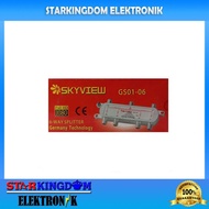 Terbaik Splitter 6 Way Skyview SV01-06 Untuk Cabang Antena TV UHF &amp;