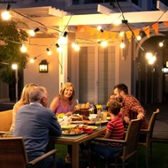 INKSCRIBE​ Outdoor String Lights, Wide Voltage Output EU US Plug G40 LED Globe String Lights, Plasti