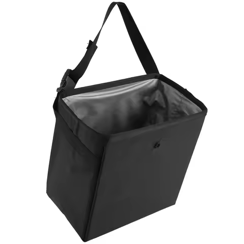 Car Interior Storage Case Trash Bin Foldable Hanging Car Trash Bag Black Universal Waterproof Garbag