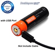 Doublepow 2600mAh 18650 with USB Port Rechargeable Li-ion Battery *USB Port*