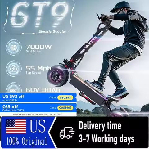 GT9 7000W high-performance adult electric scooter with dual motor drive, angel eye headlights, UL ce