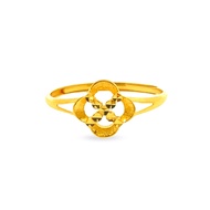 Top Cash Jewellery 916 Gold Clover Adjustable Ring