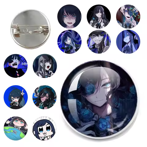 Ado Kyogen X Uta I Love Ado Character Brooch Pins Cartoon Badge For Backpack Accessories Fans Collec