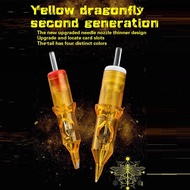 10pcs Yellow Dragonfly II ตลับเข็มสักเข็มสักแบบใช้แล้วทิ้งฆ่าเชื้อหลากหลายชนิด Rl/rl/rm/ M1สำหรับเครื่องสัก