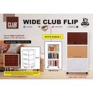 Wm Wide Club Flip Stacking 3 - Multi-Purpose Plastic Storage Drawer Cabinet