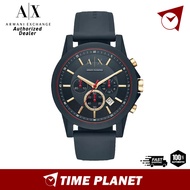 [Official Warranty] Armani Exchange Chronograph Blue Silicone Watch AX1335