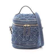【二手】香奈兒 (Chanel) Coco Mark Vanity 2WAY 單背包 AS1336 牛仔藍/白色牛仔布 Coco Mark Vanity 2-way 鏈條肩背包
