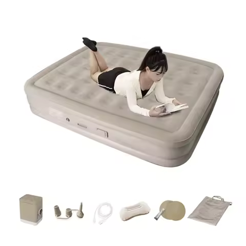 Inflatable Mattress with Electric Pump One Click Automatic Quick Inflation Deflation Heighten Air Ma