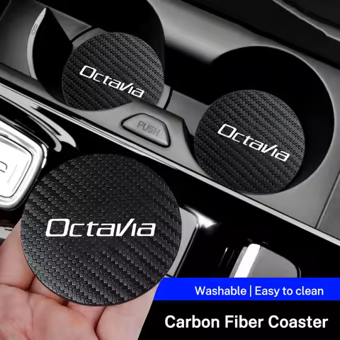 2Pcs Car Water Coaster Anti-slip Pads For Skoda Octavia A5 A7 A4 4 2 3 MK1 MK3 MK4 2022 RS IV 5e Vir
