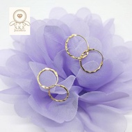 916 Round Loop Gold Earring/Subang Bulat 916 Emas