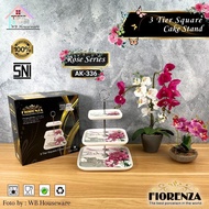 FIORENZA 3-tier rose ceramic cake stand 3-tier square cake stand type 336