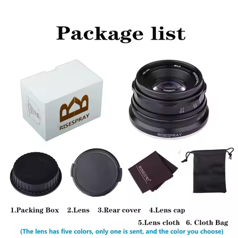 RISESPRAY 35mm F1.6 V APS-C Prime Lens for Sony NEX E A6600 6500 Fuji FX Canon EOS-M M50 Panasonic/O