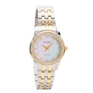 [Original] Citizen EM0774-51D Eco-Drive Gold Silver Stainless Steel Mother Of Pearl Ladies Watch