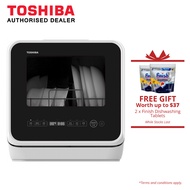 Toshiba 5L Portable Dishwasher DWS-22ASG(K) (FREE 2 x Finish Dishwasher Tablets - While Stock Lasts)