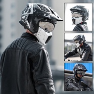 Retro Three-Quarter Motorcycle Helmet Mens Full Face Womens Half Helmet Winter 3C ILM Support Blueto