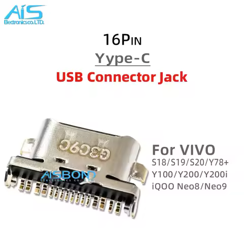 10Pcs/Lot Type-C USB Charging Port Jack socket charger Connector dock For Vivo S18 S19 S20 S78+ Y100