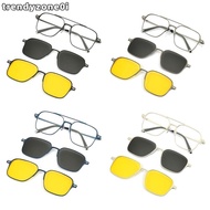 TRENDYZONE0I 3 In 1 Glasses UV400 Night Vision Clips Magnetic Glasses Metal Polarized