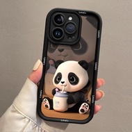BOSKJUE | เคสโทรศัพท์รูปแพนด้าทนทานพร้อมเชือกคล้องสำหรับ iPhone 15 Pro Max iPhone 13 iPhone 12 iPhon