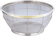 Endo Shoji TKG AZL4743 New Mammoth Color Shallow Colander, 16.9 inches (43 cm), Yellow, Stainless St