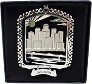 Raleigh Brass Ornament Black Leatherette Gift Box by I Love My State