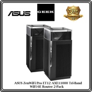 ASUS ZenWiFi Pro ET12 AXE11000 Tri-Band WiFi 6E Extendable Router 2-Pack - 3 Years Local Warranty