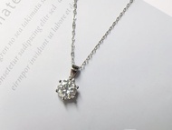1克拉 莫桑石 純銀項鍊 六爪 鑽石光芒 輕珠寶