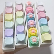 6-Key DIY Fidget Button Keychain Macaron Color Mechanical Keycap Toy Stress Relief Fidget Toy qiazhi